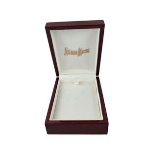 Neiman Marcus Glossy Wood Jewelry Box Cream Lining 4" x 3" x 1.4"